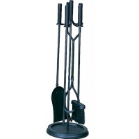 Uniflame  F-1070  5pc Black Wrought Iron Toolset with Simple Handles - B002LZUMBE